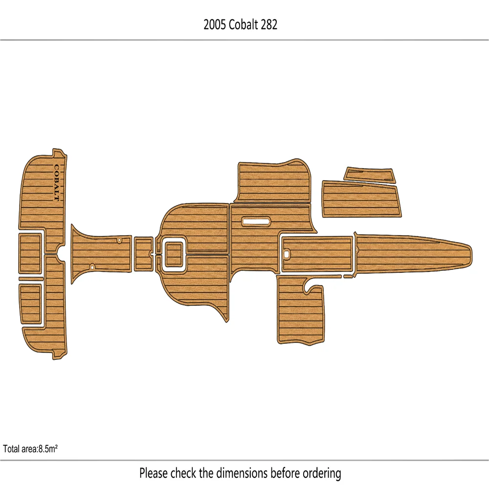 

2005 cobalt 282 cockpit & swimming platform EVA Faux teak 1/4" 6mm deck floor SeaDek MarineMat Gatorstep Style Self Adhesive