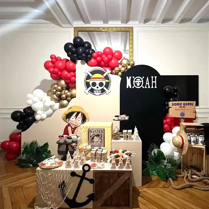 One Piece Themen-Luffy Folienballons Bogen-Girlanden-Set Latexballons Zahlenballons Geburtstag Babyparty Dekoration