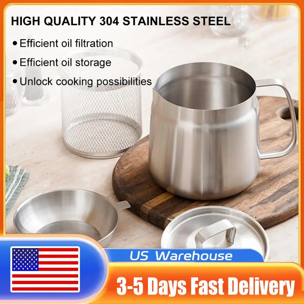 

Фильтр для масла из нержавеющей стали 1,5/2 л, многофункциональный фильтр для масла большой емкости для приготовления картофеля фри