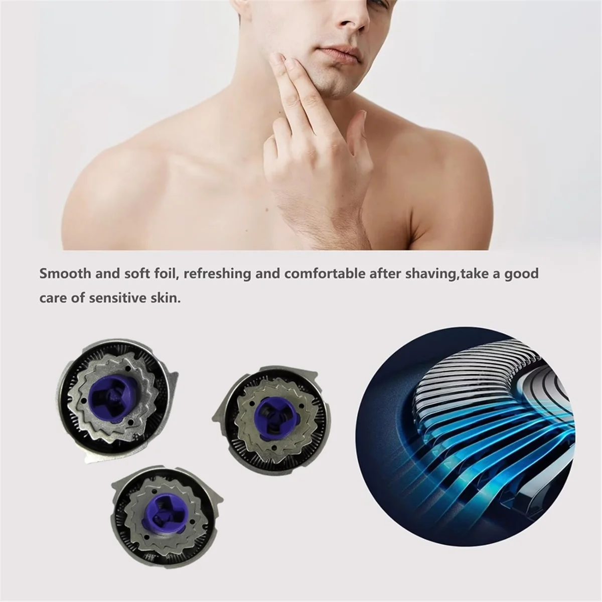 Cortador de cabeças de barbear HQ8 de substituição de 3 unidades para lâmina PT725 720 HQ7310 6070 6090 7183XL 7180XL
