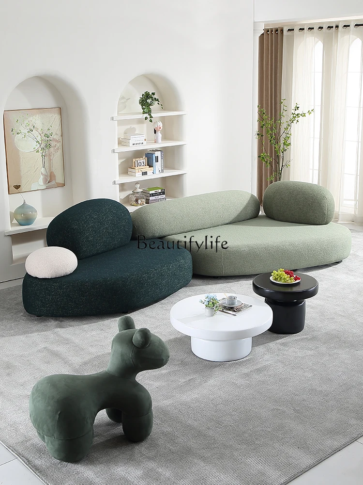 Cobblestone Sofa Same Design as Designer Living Room Villa Special-Shaped Module Fabric Sofa