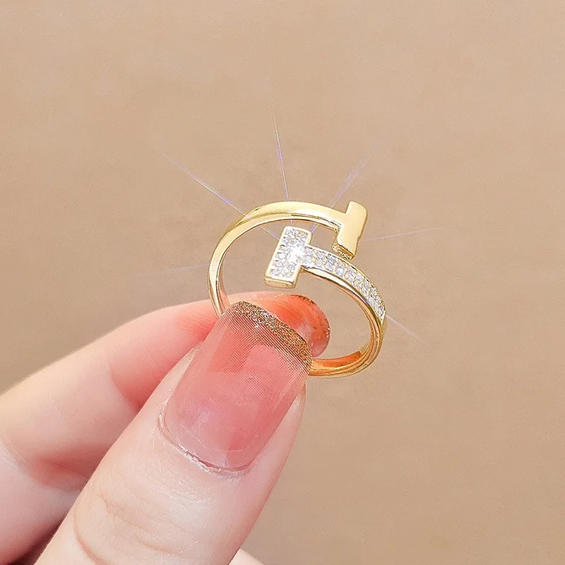 UILZ Xiaoxiangfeng luxury temperament double-ended open ring for women suitable for daily wear Christmas gift