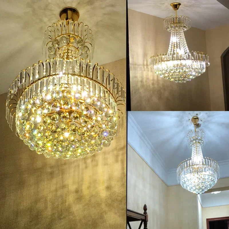 Empire Golden k9 Crystal chandelier Light French  Ceiling Pendant Lights D600mm X H700mm