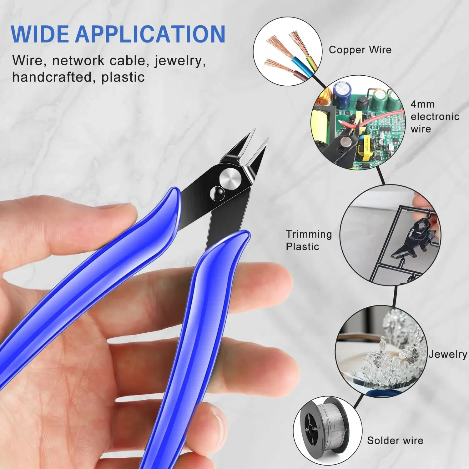 

Wire Cutters, 5 Inch Professional Pliers Cutter Electronic Flush Wire Cutter Carbon Steel Cutting Nippers, Floral art scissors