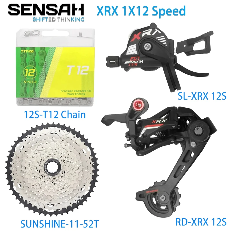 

SENSAH XRX 12 Speed Shifter Rear Derailleurs SUNSHINE-11-46/50/52T Cassette Sprocket For 12V MTB Bicycle T12 Chain Cycling Parts