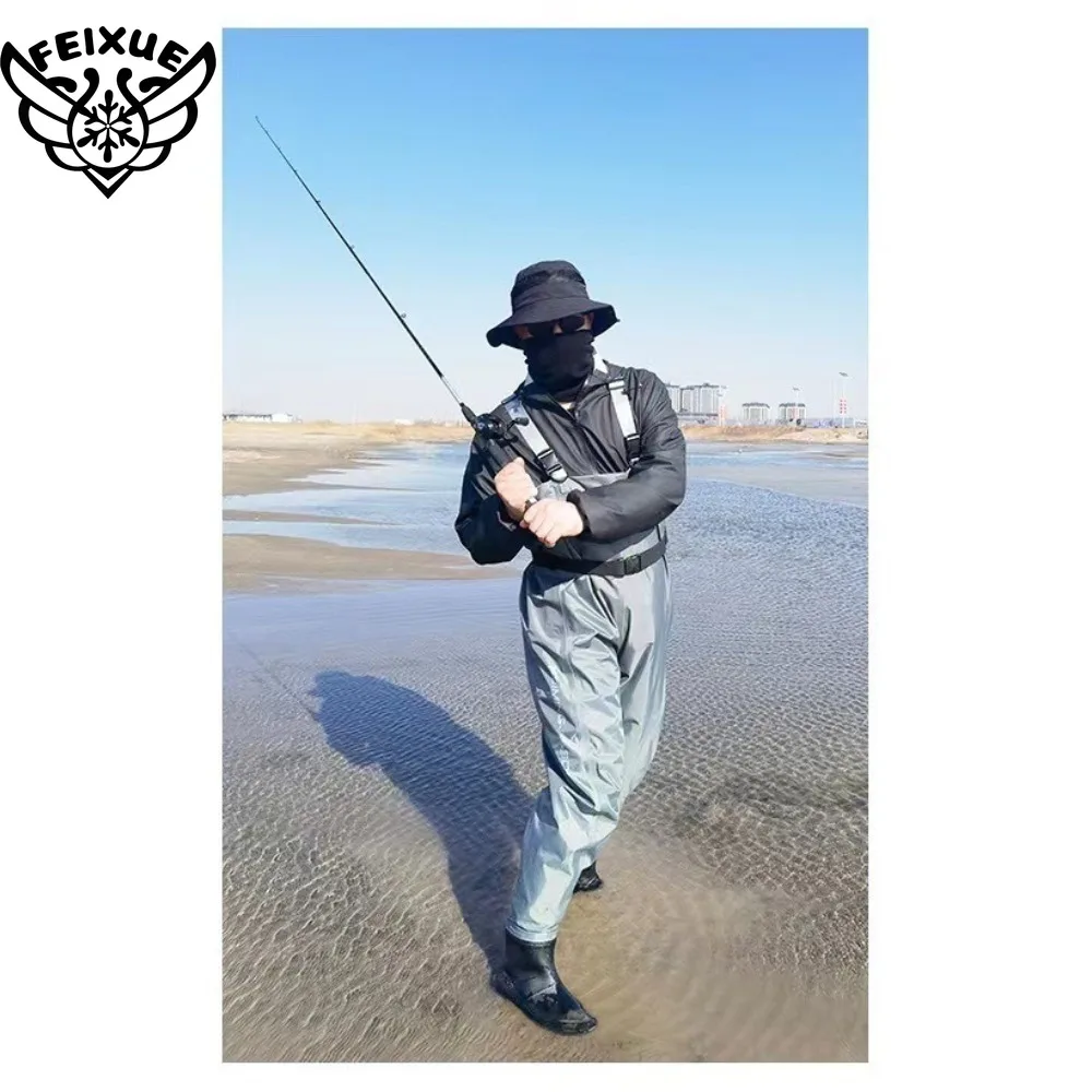 

Ultra-lightweight 3D Thiened Rain Pants and Boots Overalls Waterproof Men's Fiing in Reservoir Full Body Leather Apron PVC