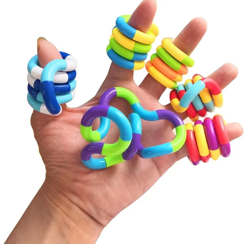 Multicolor Twisty Fidget Toys for Relaxation,Anxiety Stress Relief,Decompression-Squeeze, Twist, Chain Spinner Alternative Gift