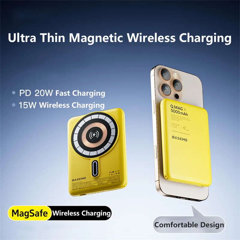 

PD20W Magnetic Power Bank 5000mAh Thin Portable Wireless Fast Charging Powerbank for Magsafe for iPhone 16 Samsung Huawei Xiaomi