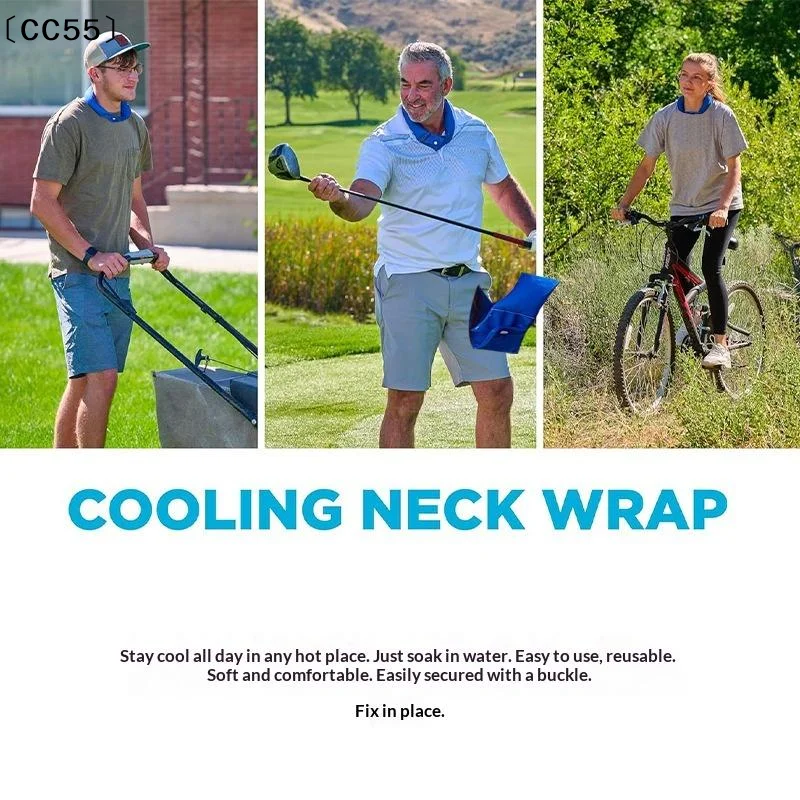 Cooling Neck Wrap With Button Fastener Instant Ice Neck Towel For Outdoor Sports Summer Activities Instant Cooling Scarf〔CC55〕