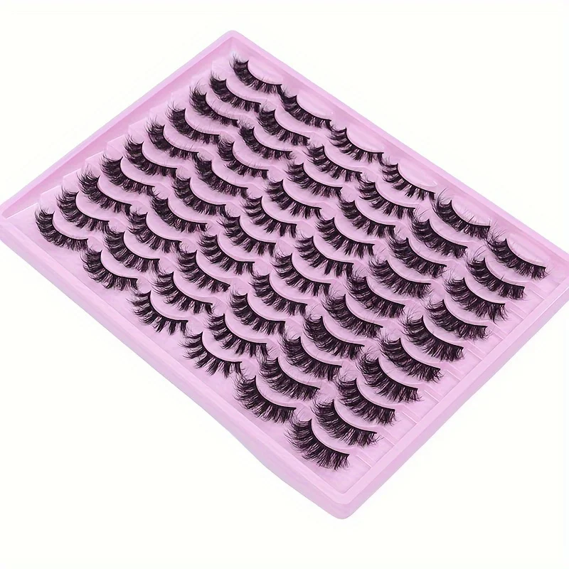 30 زوجًا من الرموش الصناعية الرقيقة الفاخرة ذات عين القطة 5D -3 تأثيرات عين القطة 5D - من المينك الاصطناعي السميك، قابلة لإعادة الاستخدام #3