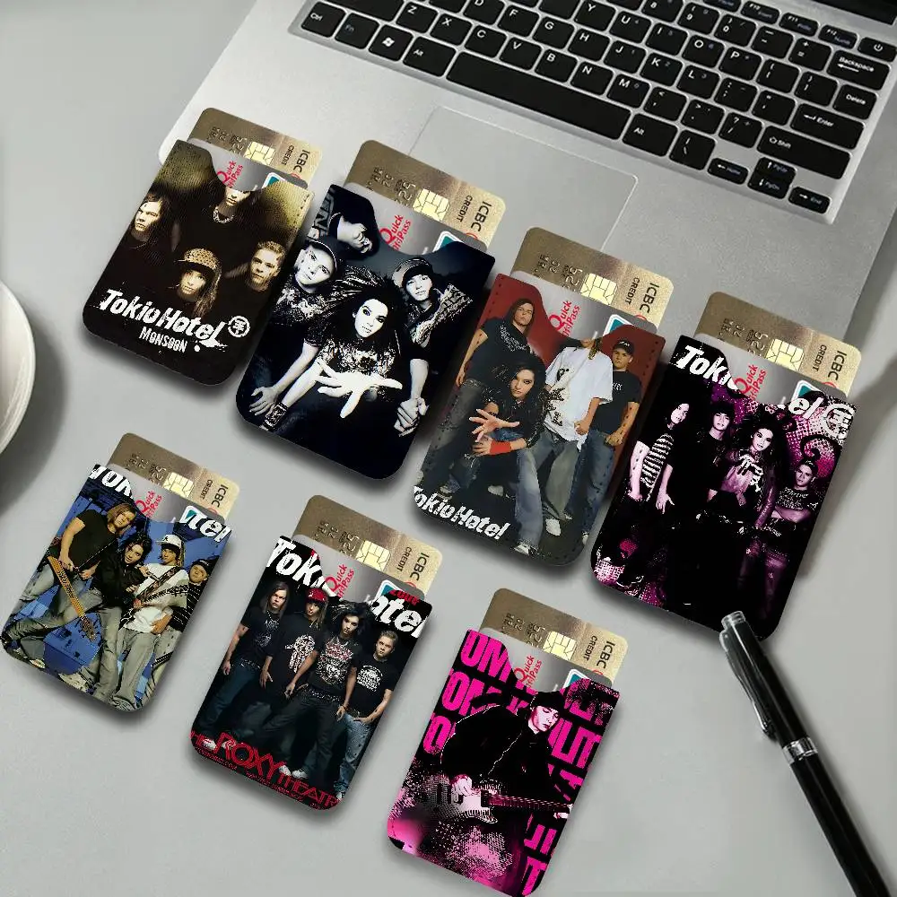 German Rock Band Tokio Hotel Men's Genuine Leather Mini Card Wallet, Ultra Thin Credit Portable Business Card & Transit Bus Card