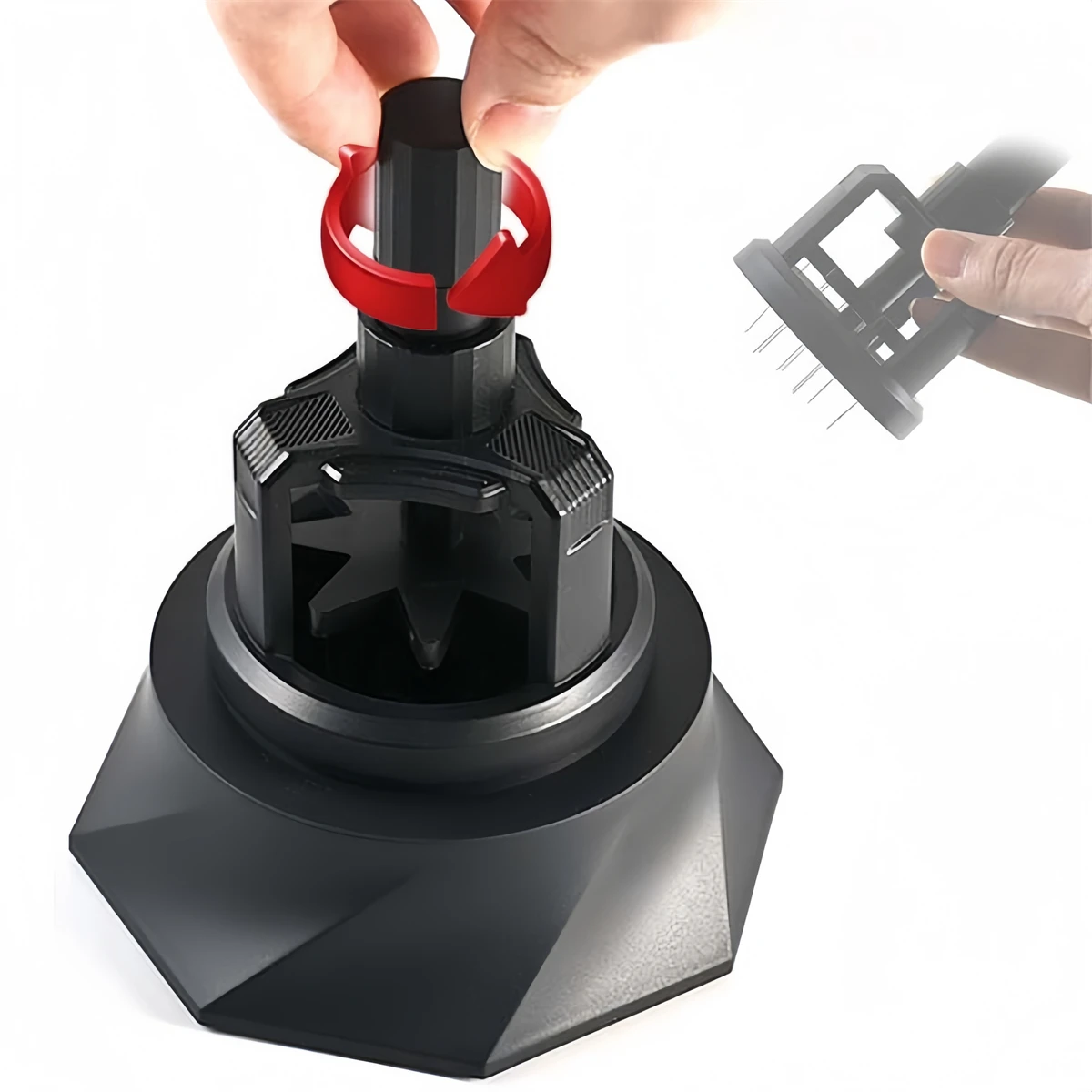 

Espresso Coffee Needle Distributor Brush Tool with Silicone Pads and Detachable Nylon Brush for Coffee Grounds
