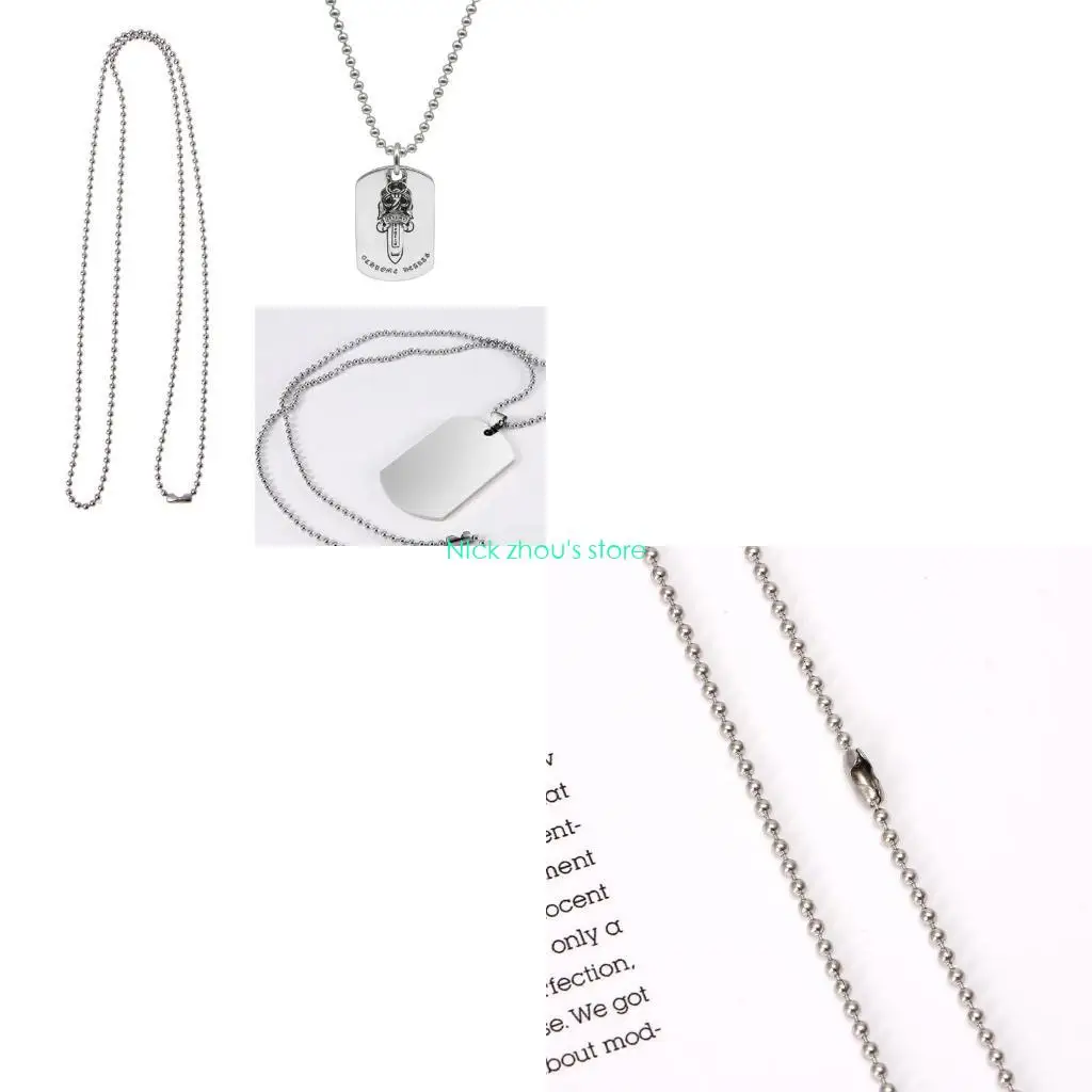 

E15E 24-дюймовая шариковая цепочка из нержавеющей стали с шариковыми бусинами и застежками-разъемами