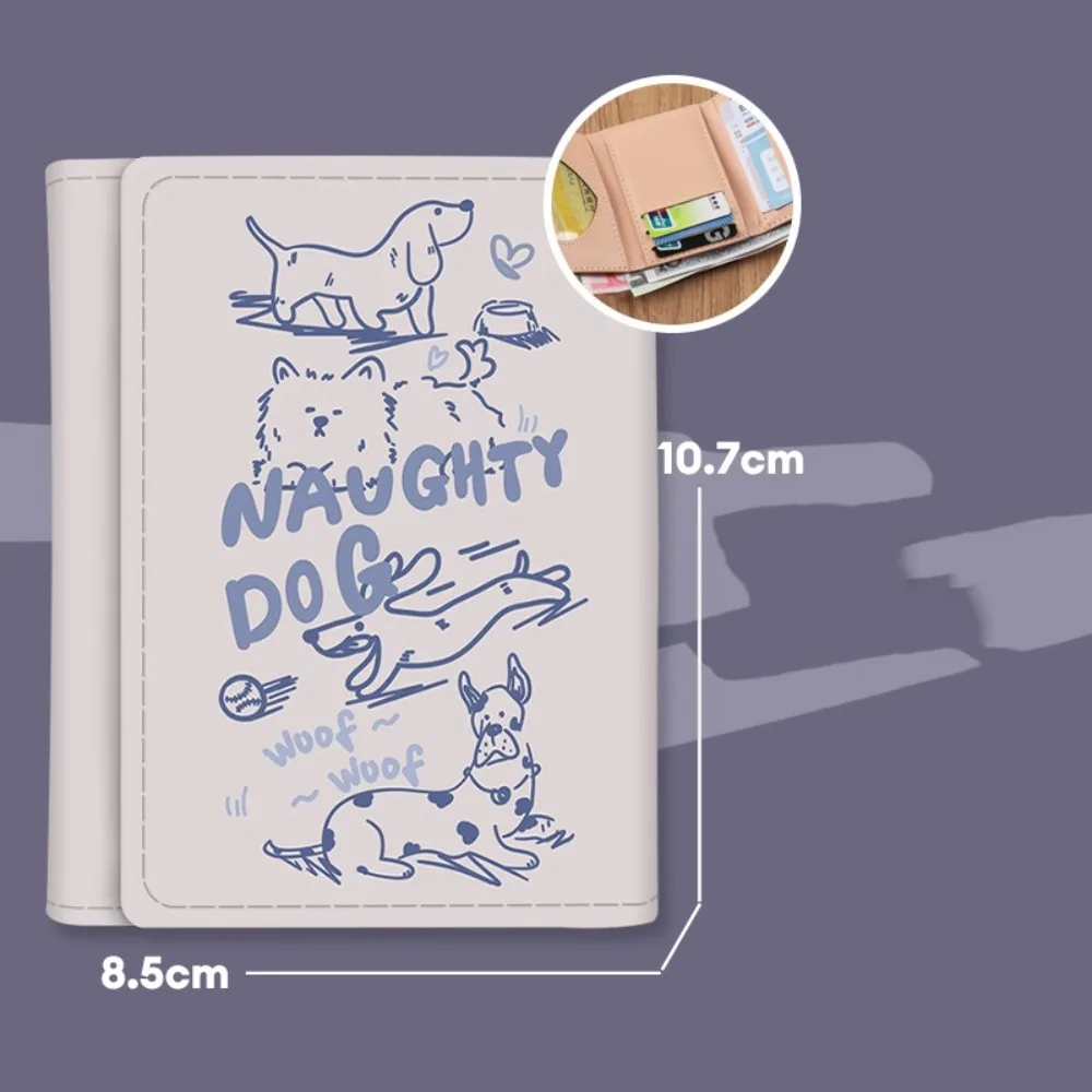 New Money Clip Women Short Wallet Multiple Card Positions Cute Cartoon Women Clutch Triple Fold Leather Purse