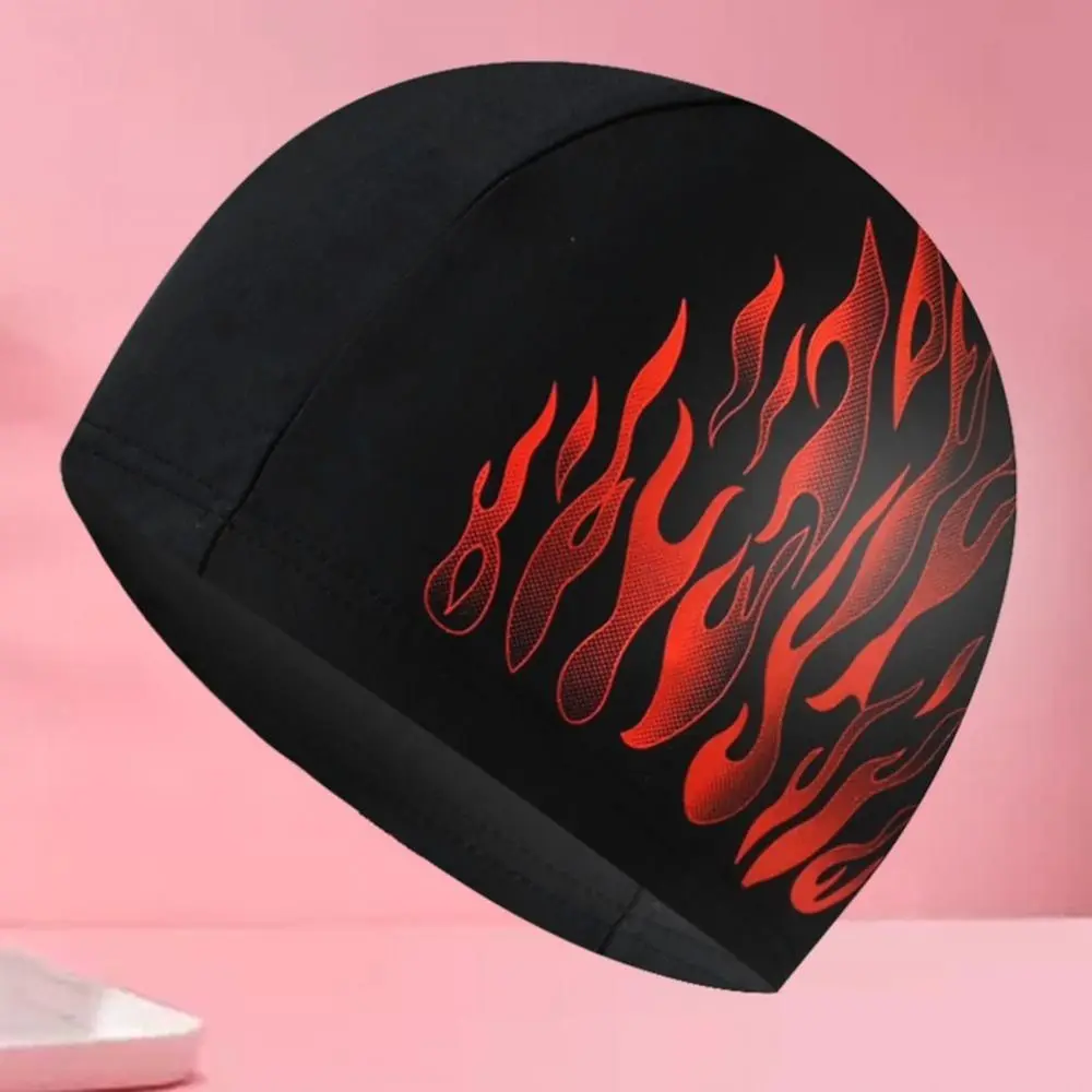 Sunscreen Tear-resistant Men Swimming Cap Nylon Cloth Flame Style Ear Protection Swimming Hat for Seaside Swimming Accessories