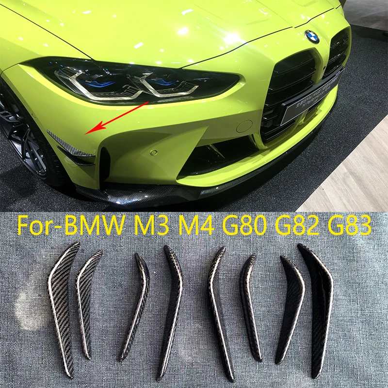 The front bumper of a car is decorated with protectors Carbon fiber landscaping accessories Apply to BMW  M3 M4 G80 G82 G83 2021