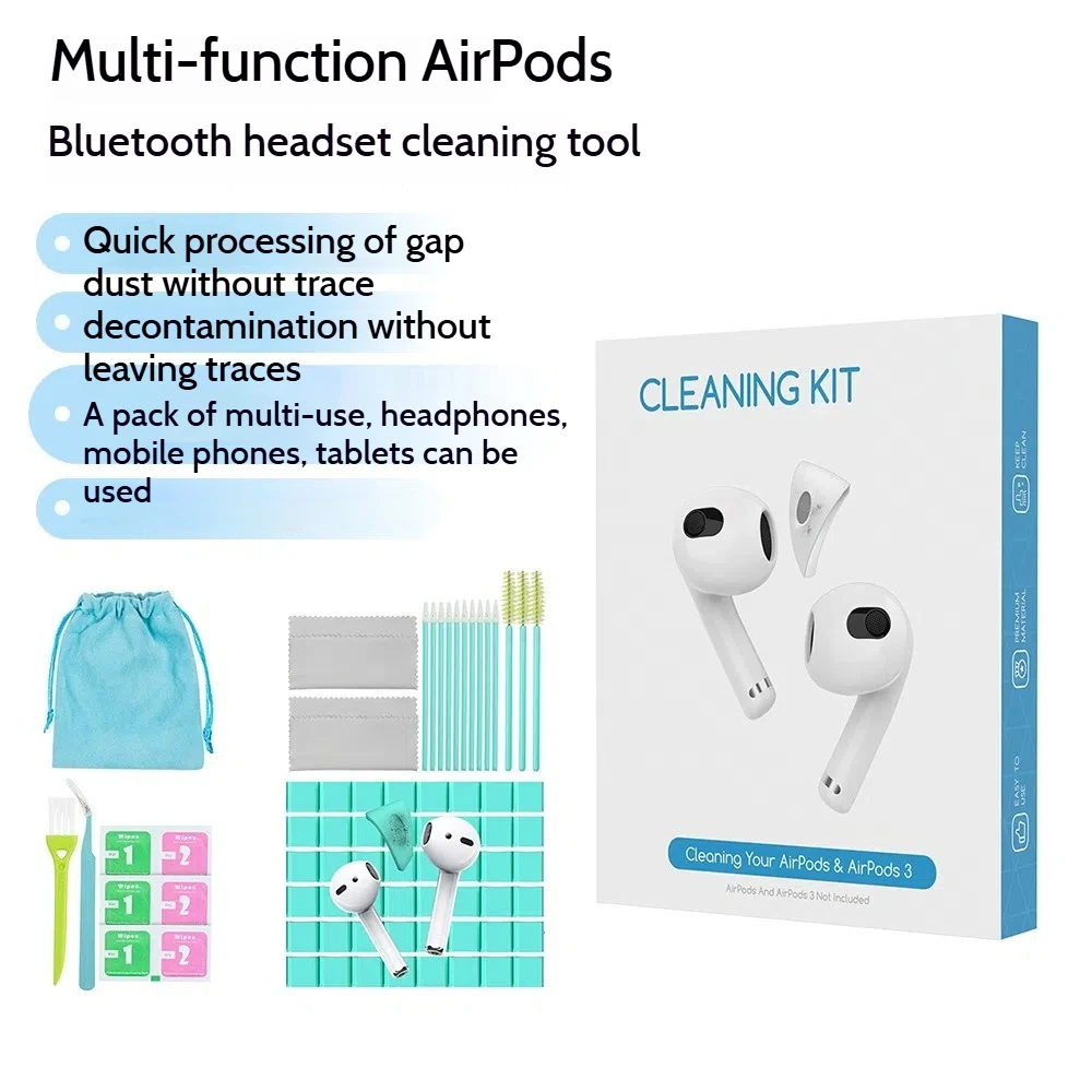 

Earphone Cleaning Kit AirPods Earphone Keyboard IPad Electronic Cleaning Kit Earwax Removal Anti Static Swabs
