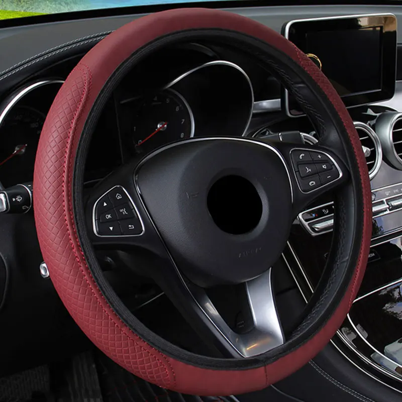 car Black Artificial Leather Car Steering Wheel Cover for Audi S line A3 A4 B8 B6 A6 A7 A8 C6 Q3 Q5 Q7 A5 C7 TT Decoration Styl