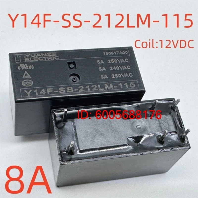 10PCS New Y14F-SS-212LM-115 (115F2A-12V-8A) Relay 8pins