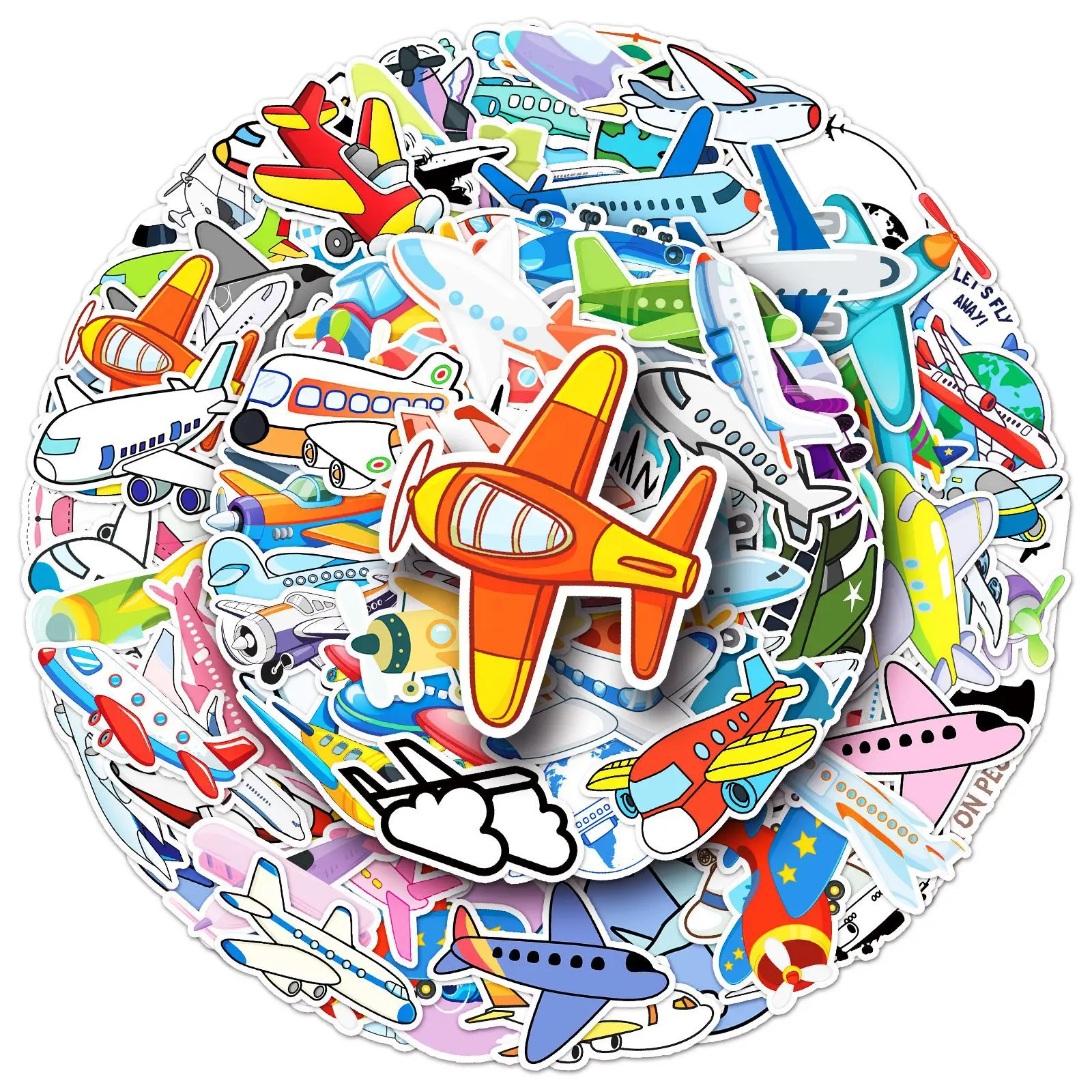 10/30/50/101PCS Cartoon Transport Plane Sticker Funny Cute Personalized Graffiti Waterproof Decal Kids Toy DIY Laptop Luggage