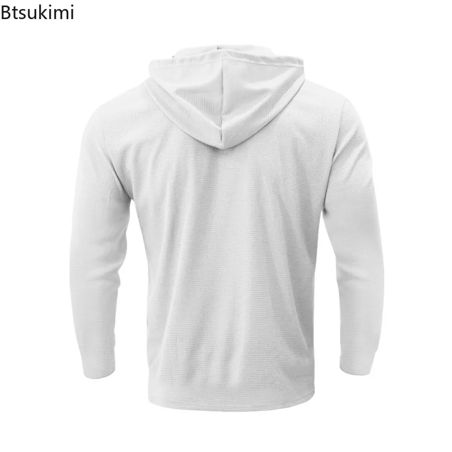 2025 New Men's Waffle Sets Spring Autumn Fashion Hoodies and Sweatpant Two Piece Sets Casual Outdoor Tracksuits Male Streetwear