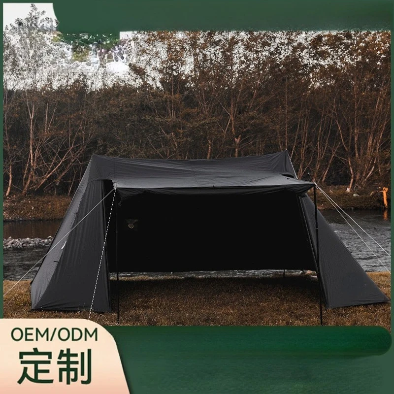 Black Tower Canopy Shelter Light Portable Disassembly Camping Self-driving Tour