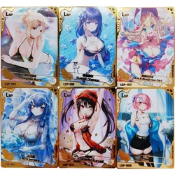 Anime Gold Card Metal Card ACG Sexy Girls Rem Ram Kamado Nezuko Tokisaki Kurumi Dark Magician Girl Collection Cards Gifts Toys