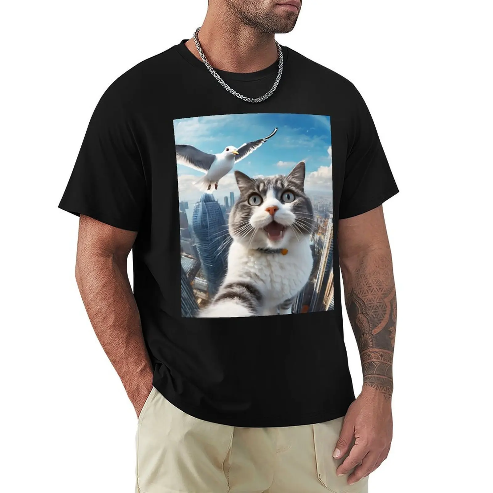 

Cute Cat Dreams T-Shirt Funny t-shirt topping cotton man t-shirts t shirt men