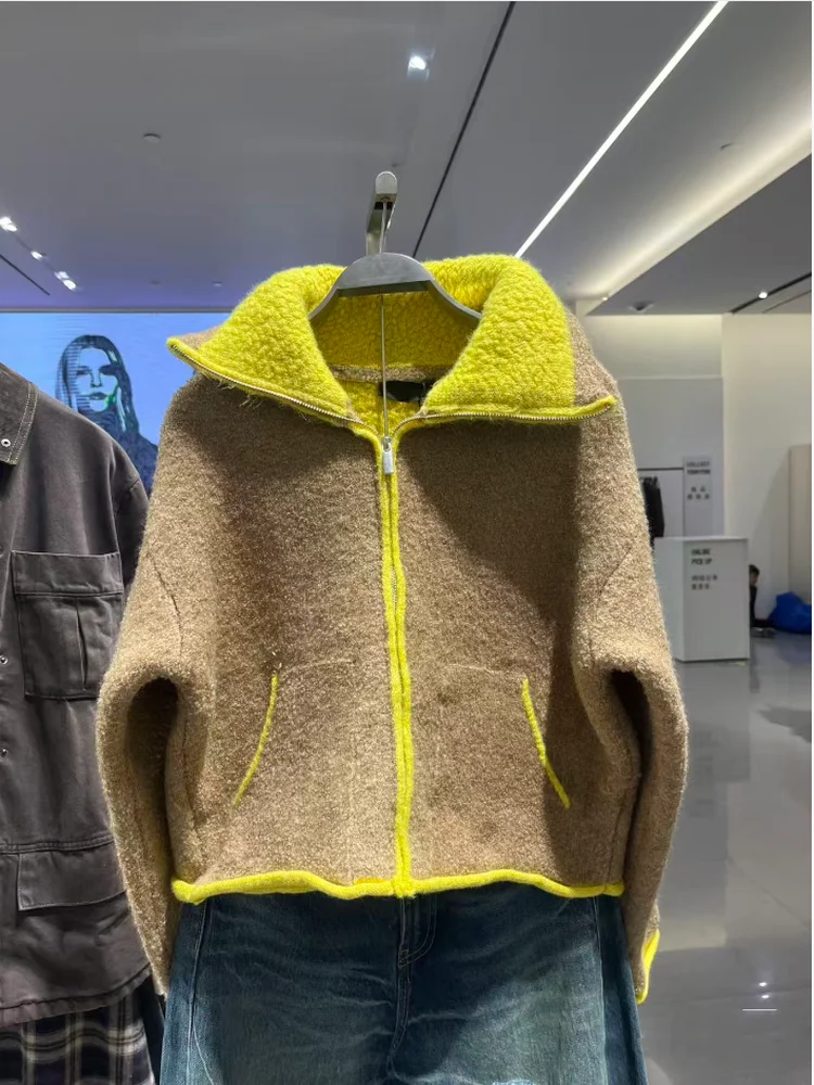 فضفاضة تناسب اللون بلو محبوك الطيار Jaet المرأة لباس غير رسمي شتاء 2025 وصول جديد مريح للتنفس طويل Sve