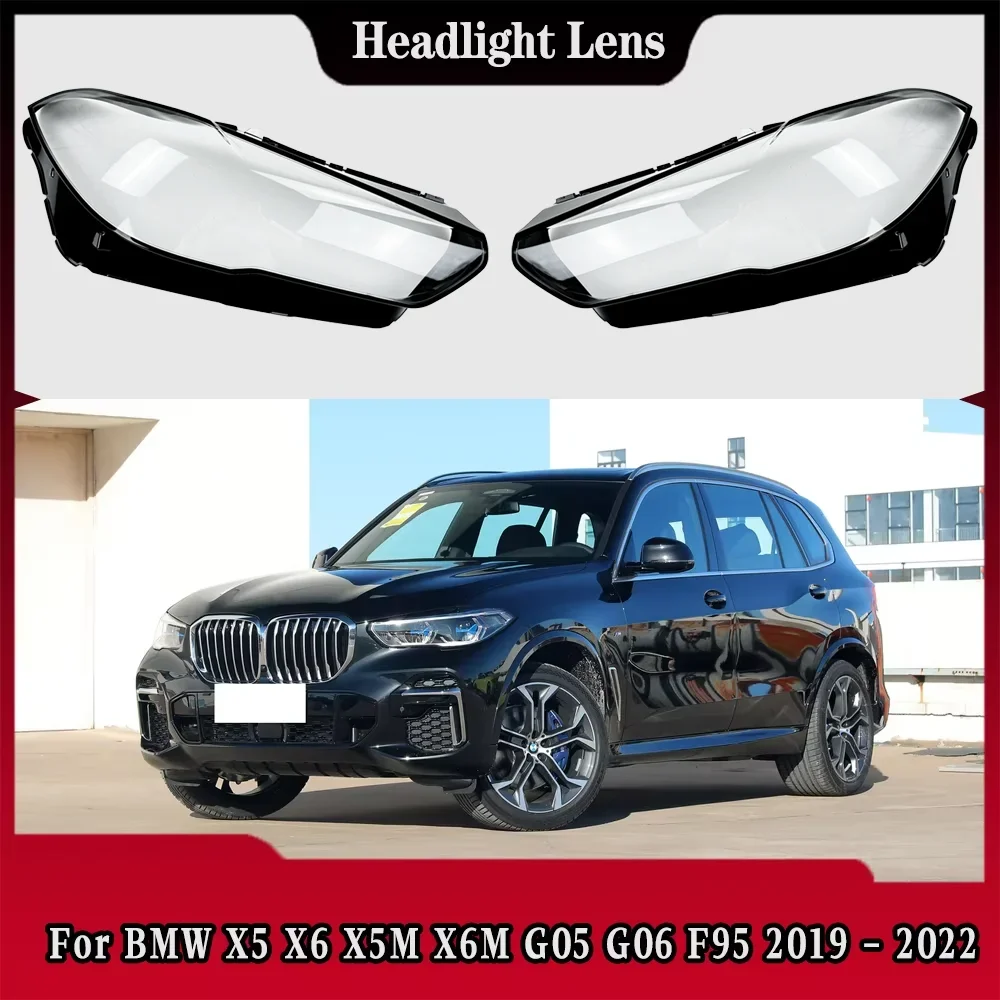 

For BMW X5 X6 X5M X6M G05 G06 F95 2019 2020 2021 2022 Front Headlight Cover Transparent Lampshade Lamp Shell Masks Plexiglass