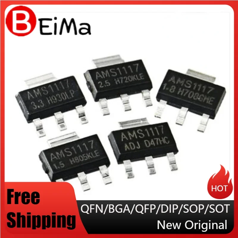 (10piece) AMS1117-1.2V  AMS1117-1.5V  AMS1117-1.8V  AMS1117-2.5V  AMS1117-3.3V  AMS1117-5.0V  AMS1117-ADJ         SOT223
