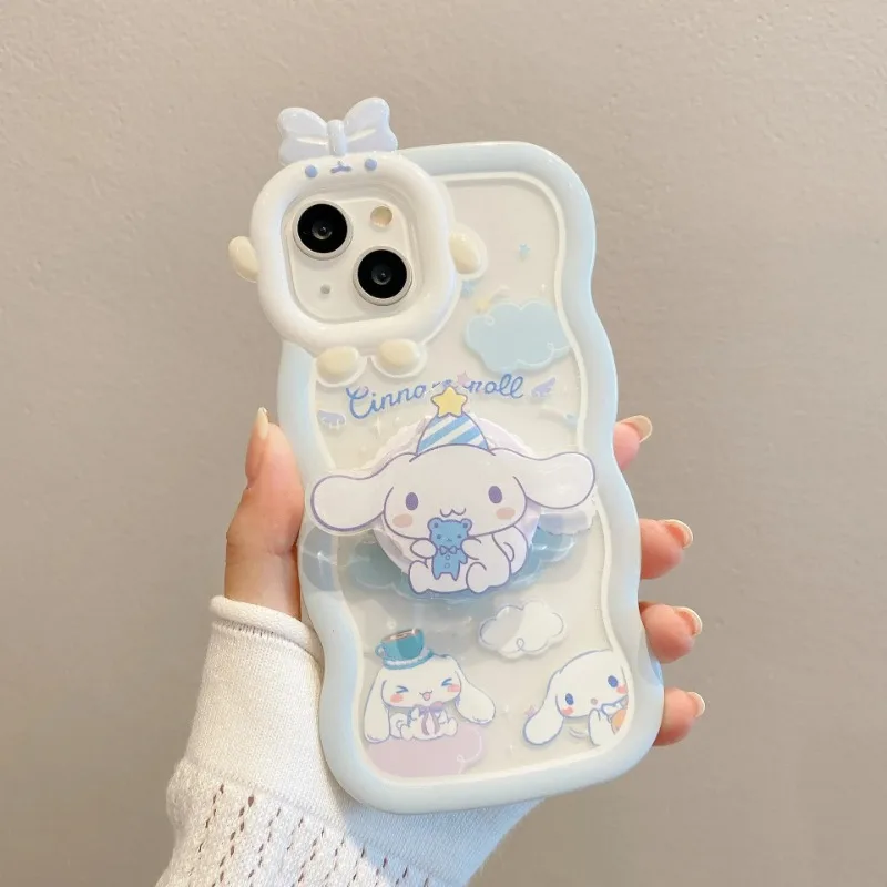 Kawaii Cinnamoroll with Bracelet Bracelet Phone Case MINISO Anime Fashion for IPhone 15 14 13 12 11 Pro Max XR XS MAX X 7