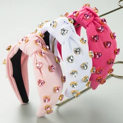 Fashionable New Hairband, Women's Wide Edge Knot, Korean Version Rhine Stone Band, Trendy Love Accessories, Hair Accessories