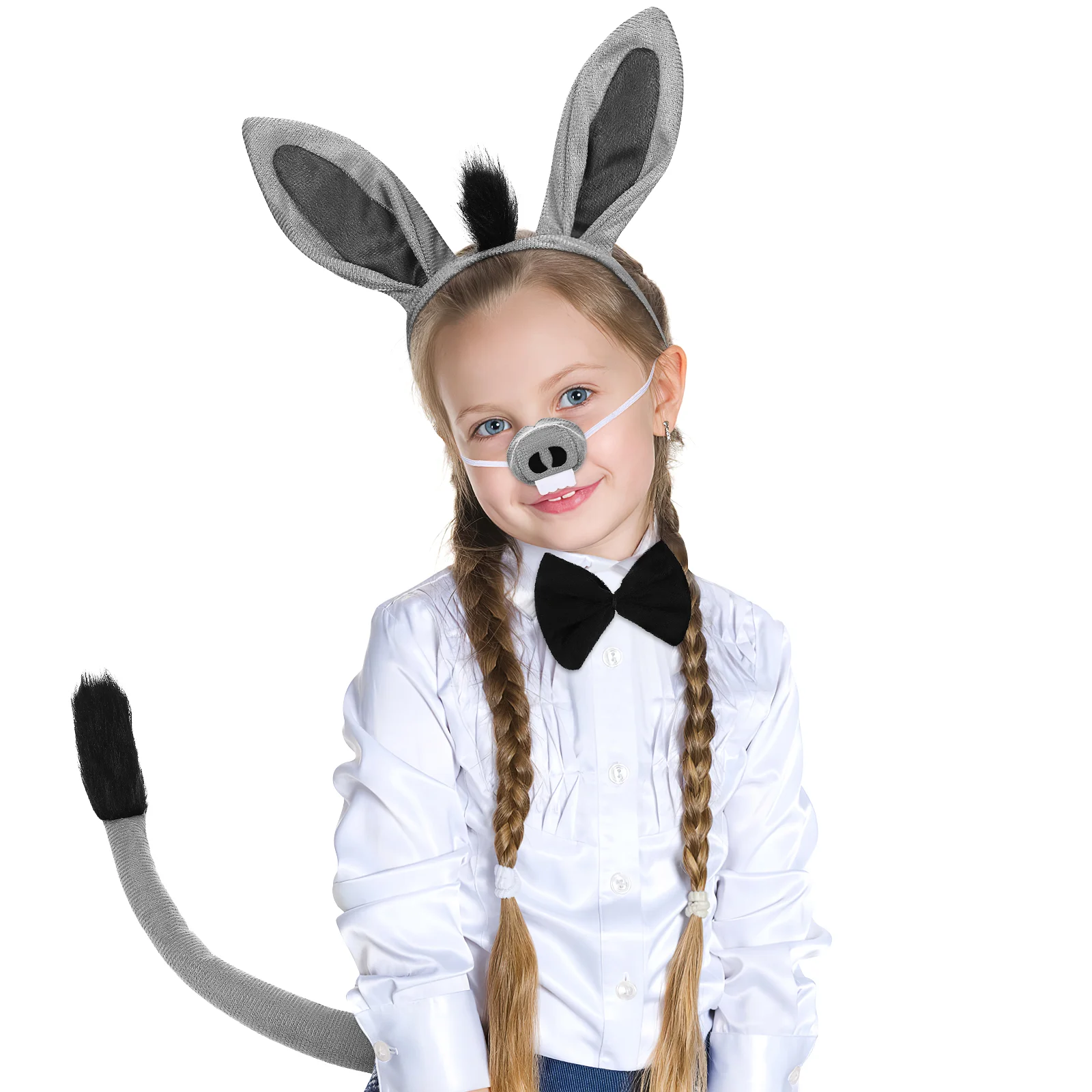 

Donkey Headband Long Tail Cosplay Clothings Party Clothes Light Costumes Prop Fabric Ear