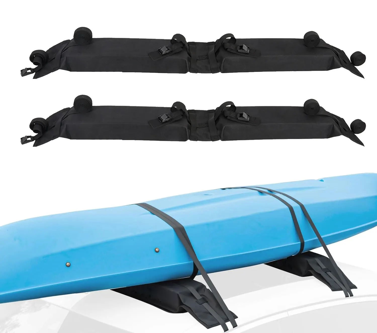 Tappetini per portapacchi morbidi per auto per Kayak tavola da surf SUP canoa portapacchi SUV Crossbar windsurf campeggio Cargo Tie Down Straps