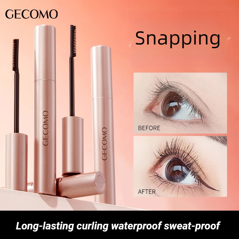 GECOMO Premium Lengthening Mascara with Unique 4Row Arc Brush Head for Precise Application and Voluminous Lashes