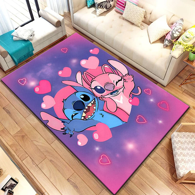 Tapis de sol imprimé 3D Star Stitch Anime, tapis de dessin animé, grande surface, doux, maison, salon, chambre d'enfant, mode