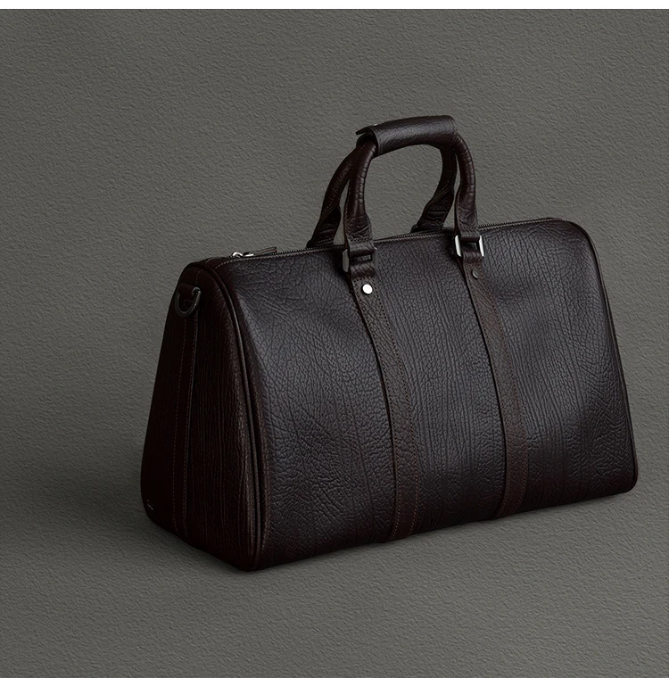 Vintage Designer handgemachte echtes Leder Herren Reisetasche Outdoor Fitness Luxus Rindsleder Damen Handtasche mit großem Fassungsvermögen – Detail 12