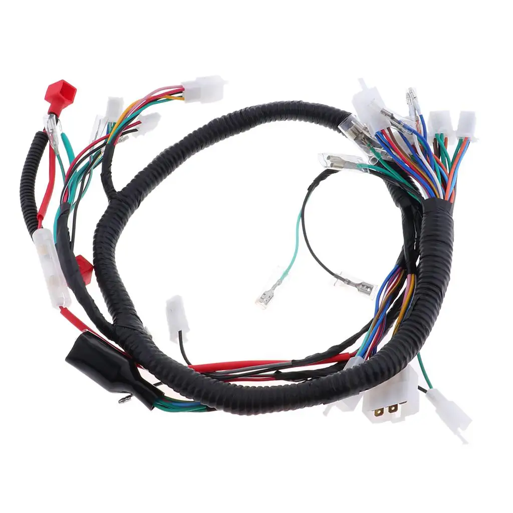 Kabel motocyklowy kable w wiązce pełny montaż linii pojazdu do skutera ATV Quad przewód elektryczny Moto akcesoria linii zapłonu