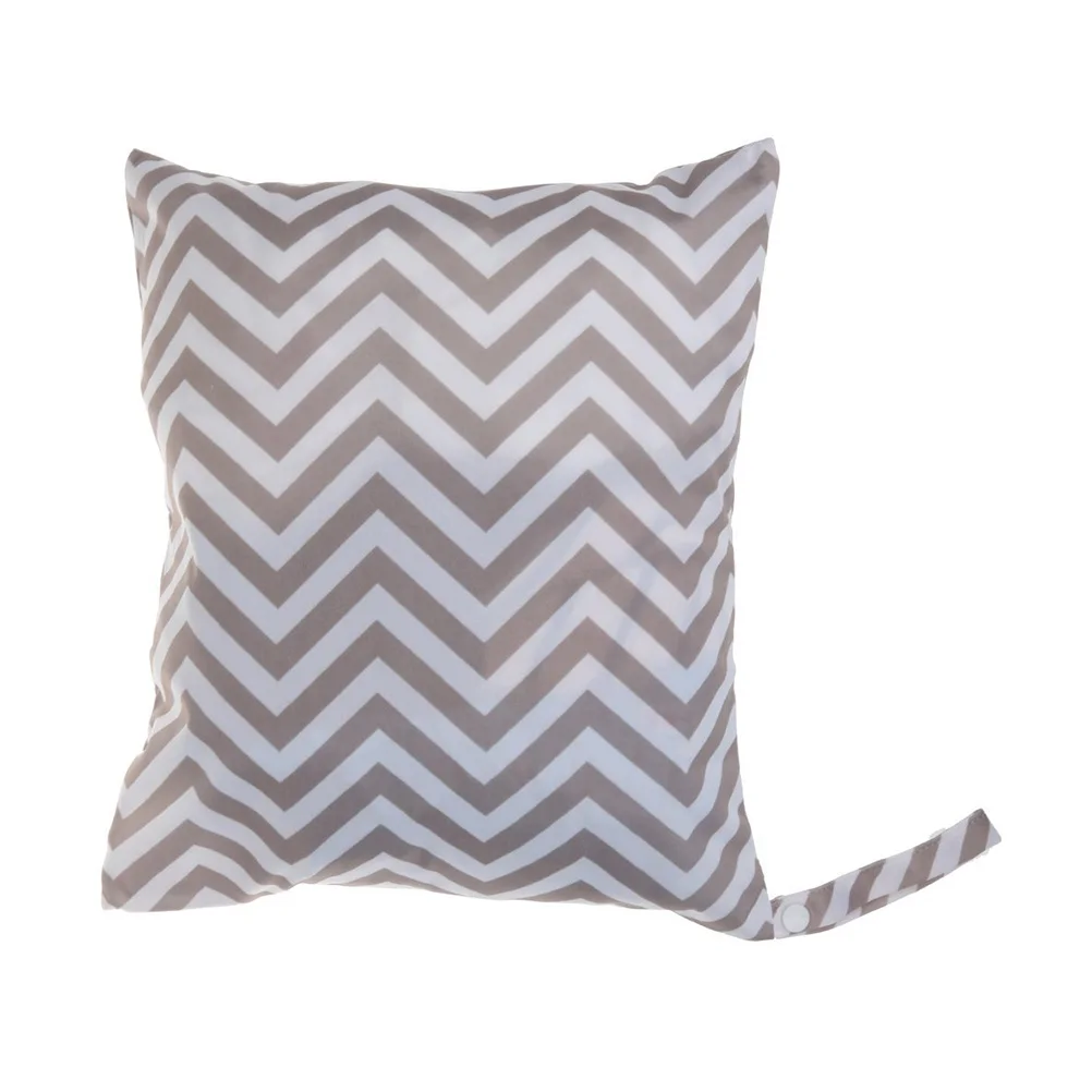 Borsa per pannolini per neonati Borsa impermeabile riutilizzabile per pannolini per bambini asciutti e bagnati con doppia cerniera Arcobaleno (Grigio ondulato)