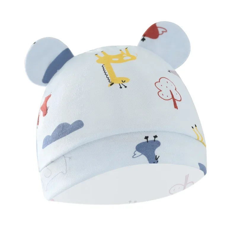 Cute Cartoon Fetal Cap Soft and Comfortable Nursery Hats 0-3Months Newborn Baby Cotton Beanie Hat Newborn Accessories