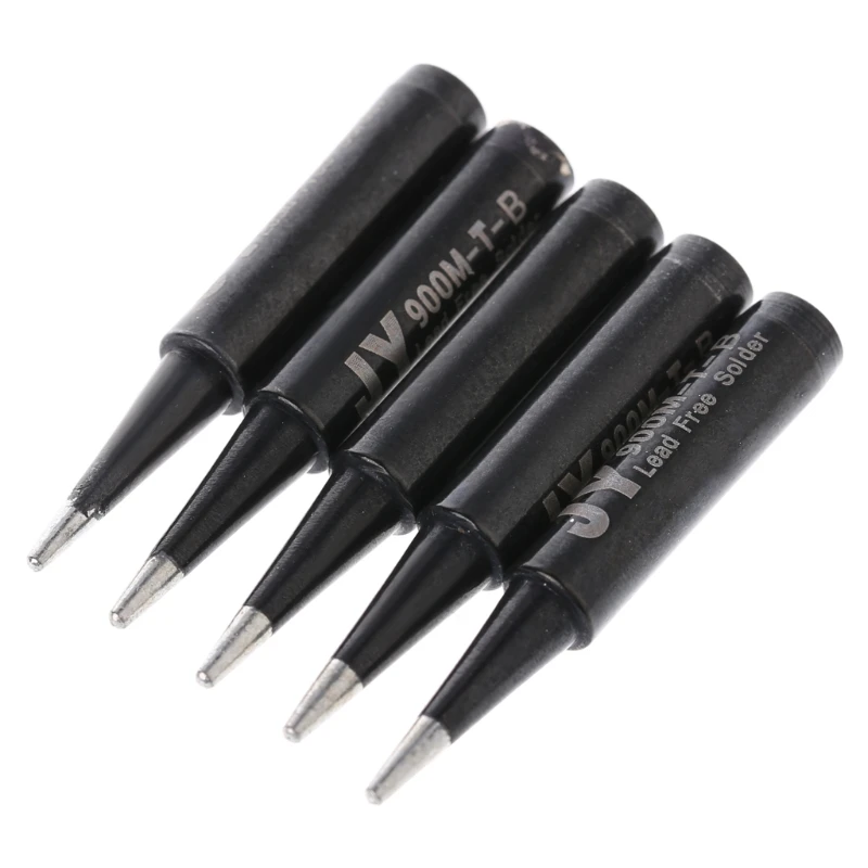 New 5 Pcs 900M-T-1C Copper Replacement Bevel Style Soldering Iron Solder Tip Lead-free For Hakko 936 6 Pattern