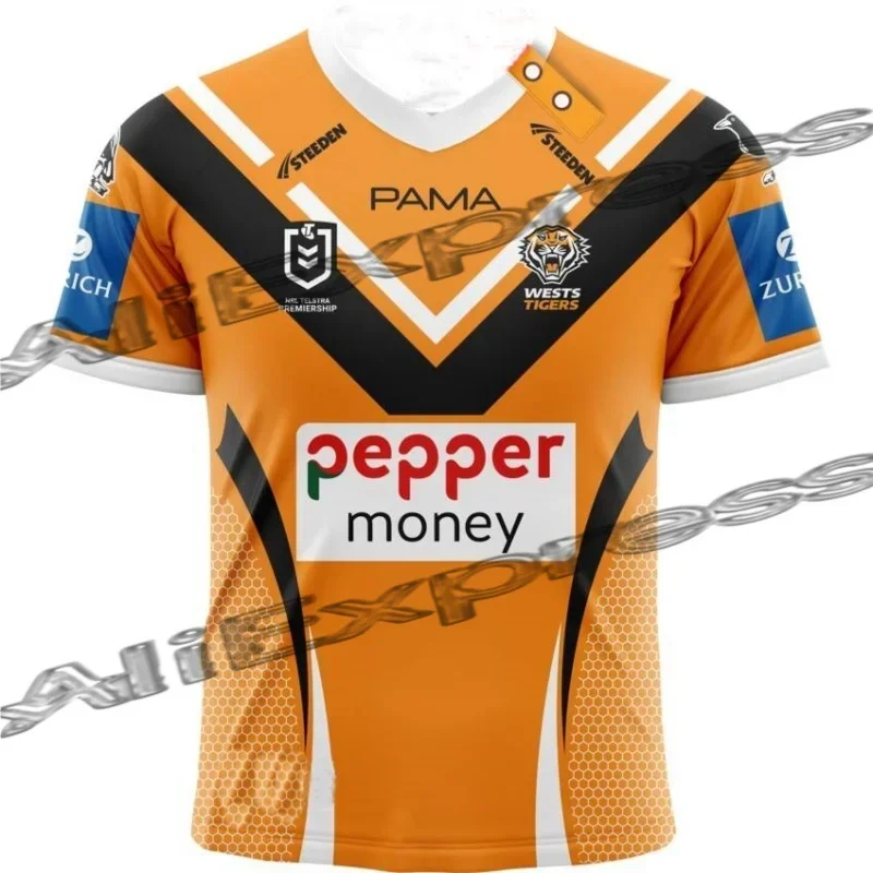 

2026 Trendy Rugbyshirt Zomer Western Tigers thuis en uit T-shirt met korte mouwen Mode Casual Sneldrogend Kinderen Volwassen Top
