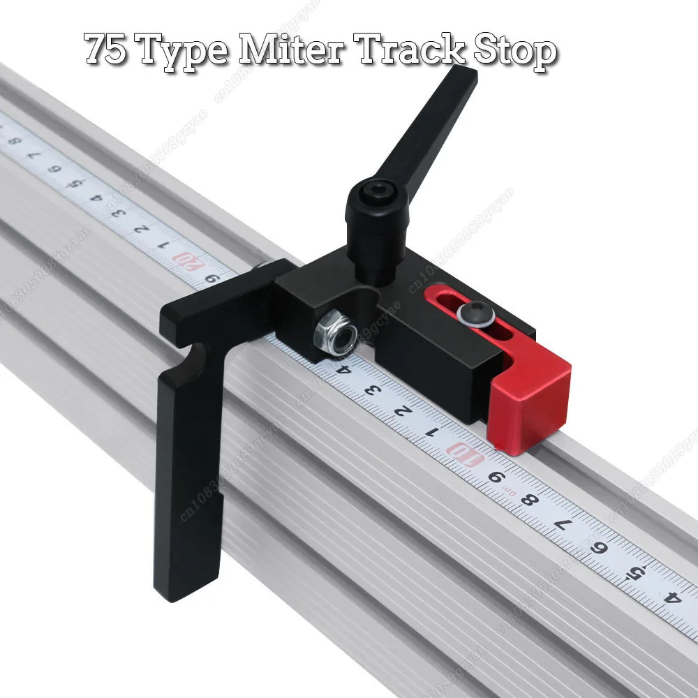 

Aluminum Miter Track Stop 75-type Chute Limiter Woodworking Workbench T-Slot T Track Flip Stop T-Track Fence Sliding Connector