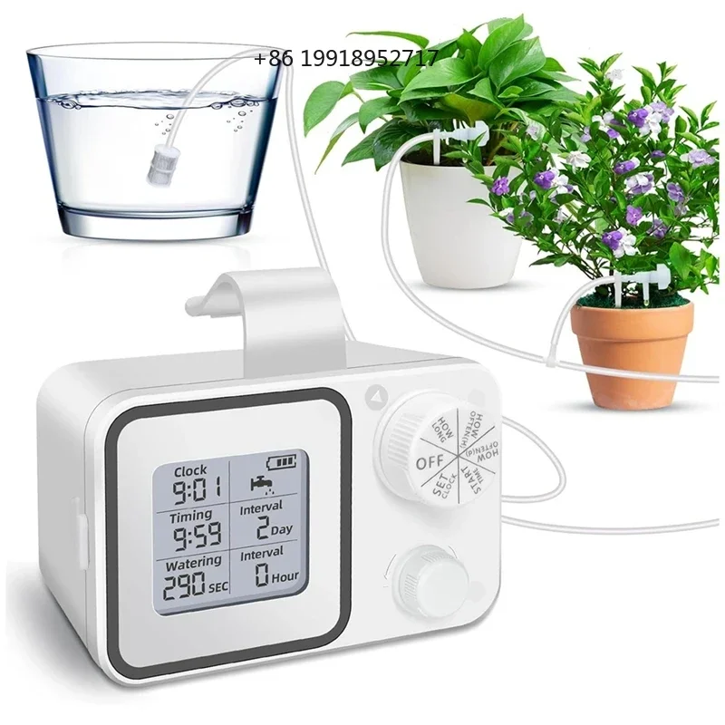 ABUI-Automatic Watering System With Adjustable Drippers Automatic Drip Irrigation Kit With Customize Schedule Water JJ402