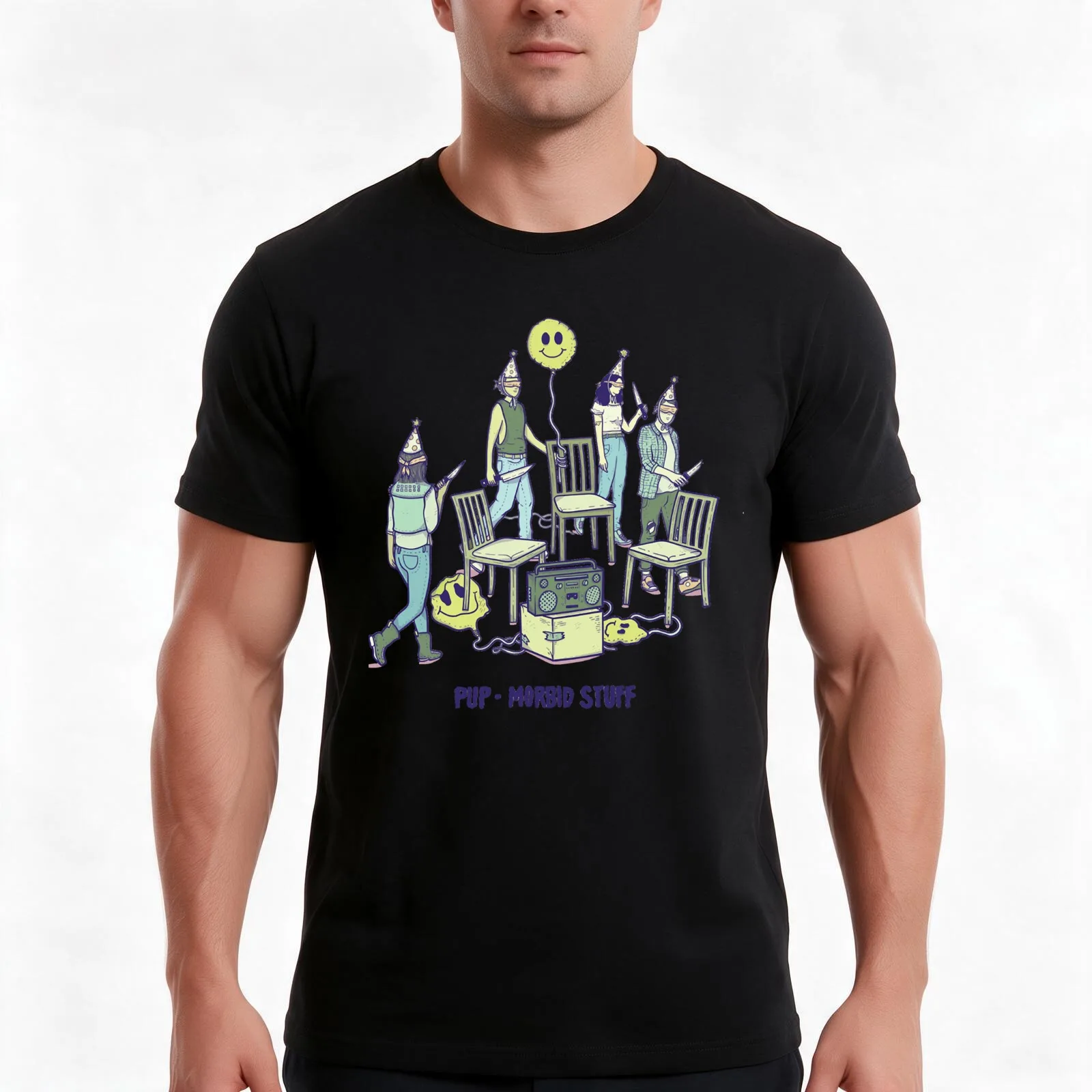 Mens Best pup band Awesome For Movie Fan T-Shirt, Summer Casual Cotton Tee, Oversized Streetwear Tops, Vintage Graphic Print