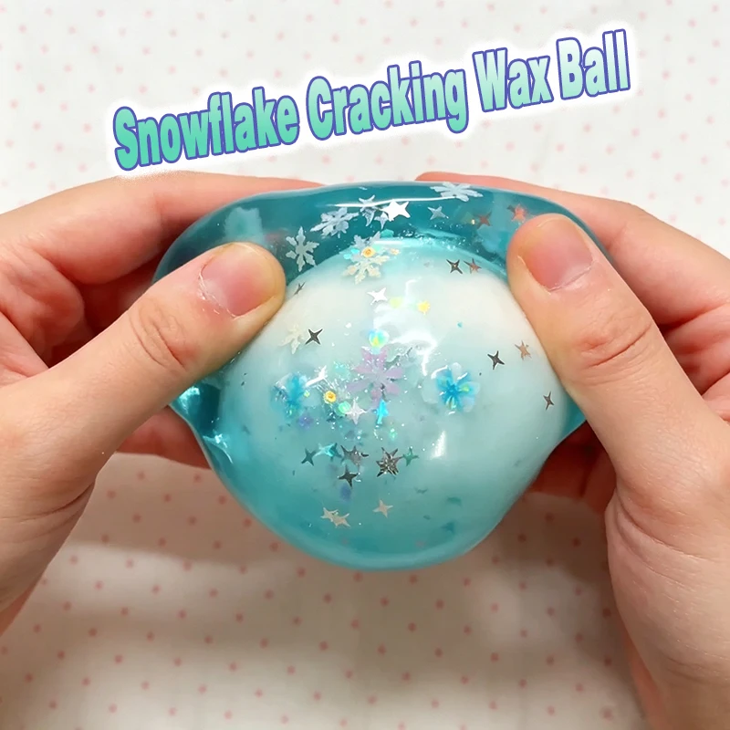 Snowflake Cracking Wax Ball  Flake Cracking Shatter ASMR Pop Sound Fidget Toy  Anti‑Stress Relief Squeeze Toy For Adults