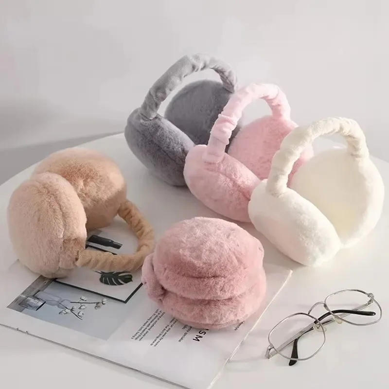 1-3pcs Thickened Fleece Ear Muffs Foldable Universal Winter Ear Covers For Cycling Outdoor Activities Student Warmth Protection