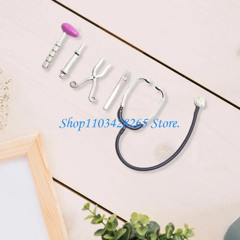 مجموعة إكسسوارات الطبيب الواقعية بمقياس 1/12 للعب التظاهري لعيادة الدمى G2TE #2