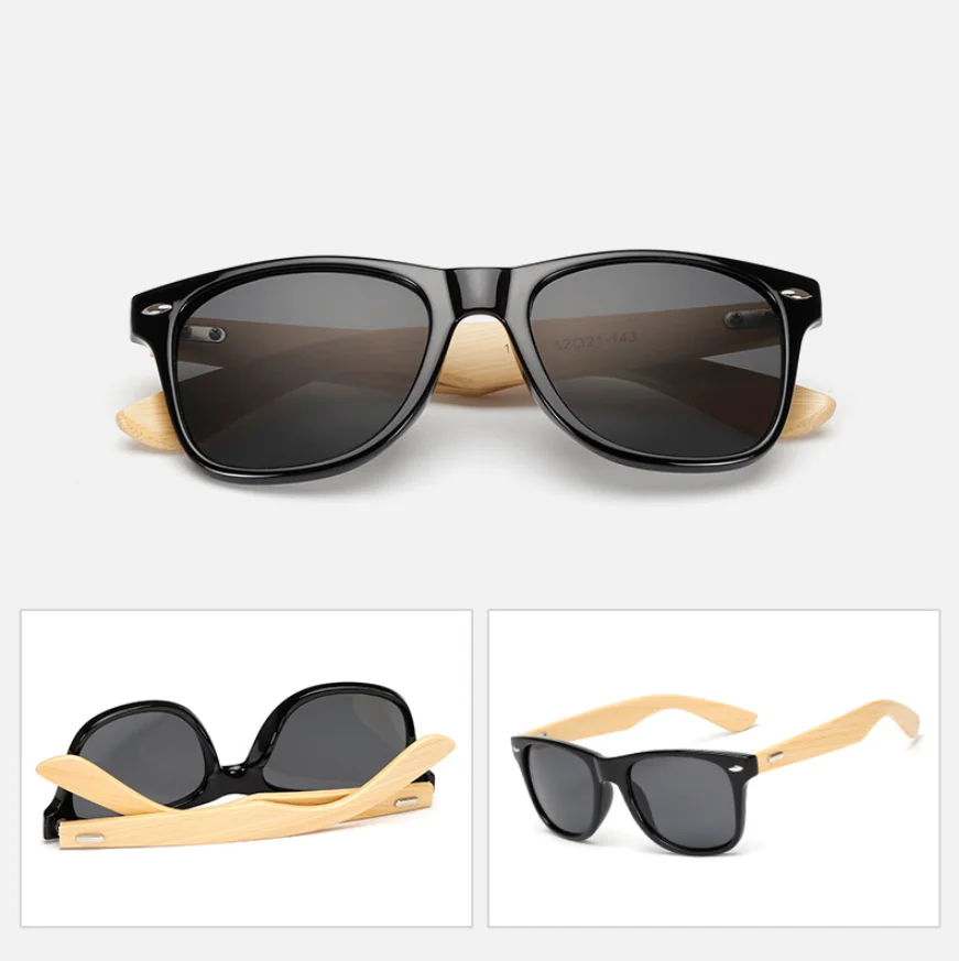 Bambusholzbeine, schwarz, verschreibungspflichtige Myopie-Sonnenbrille für Herren und Damen, Designer, quadratisch, getönte Kurzsichtigkeitsbrille, Schatten, Fahrbrille – Detail 7